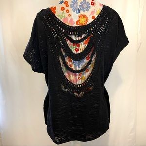 i Jeans by Buffalo Burn Out Crochet Back Top